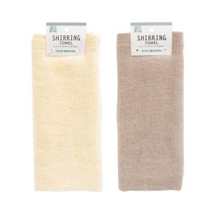 シャーリングフェイスタオル クリーム・ブラウン...の詳細画像2