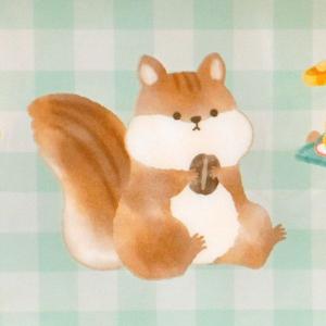 パイピングクリアポーチ リスカフェ柄 ミント ...の詳細画像3