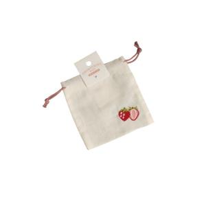刺繍キンチャク いちご&ケーキ柄 12×11cm ［色柄指定不可］ (100円ショップ 100円均一 100均一 100均)