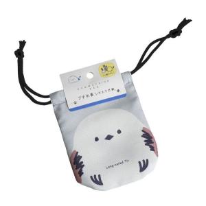 プチ巾着 シマエナガ柄 9.5×12cm (100円ショップ 100円均一 100均一 100均)