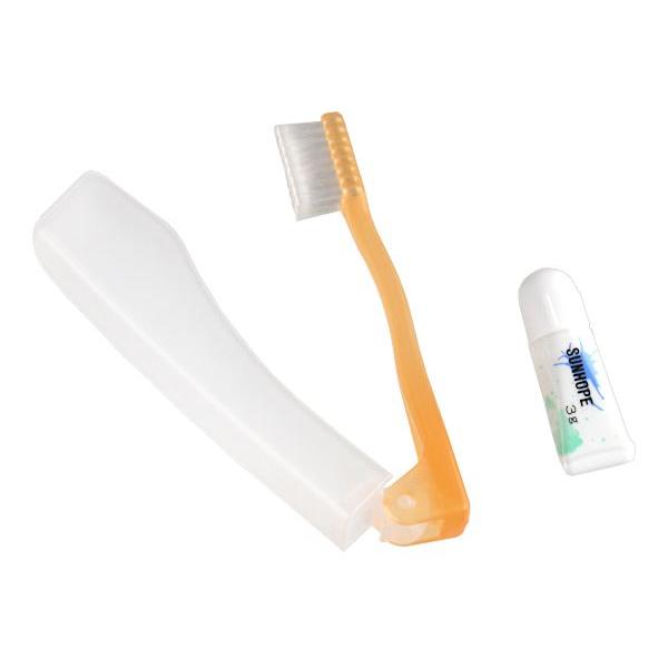 歯ブラシセット 折りたたみ式 ハミガキ粉付 ［色指定不可］ (100円ショップ 100円均一 100...
