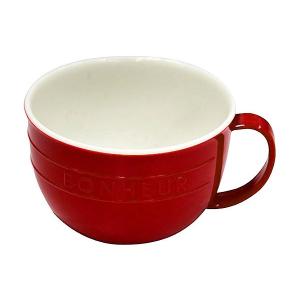 スープマグ ボヌール ポリプロピレン製 レッド 容量400ml (100円ショップ 100円均一 100均一 100均)