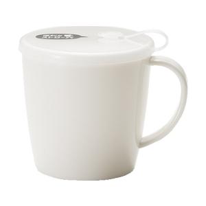 マグカップ フタ付 容量300ｍｌ ホワイト Ｇ＆Ｂ (100円ショップ 100円均一 100均一 100均)