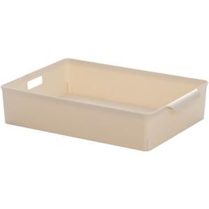 バスケット B5サイズ収納可 21×30×高さ8.3cm アイボリー (100円