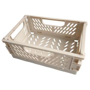 折りたたみコンテナ S60 グレージュ 15.2×10×高さ6.1cm (100円ショップ 100円均一 100均一 100均)