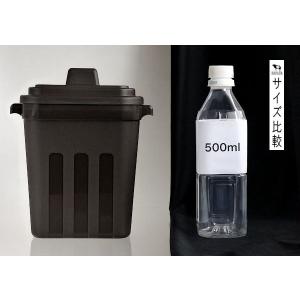 ゴミ箱 フタ付き角ペール ブラウン 容量1.8...の詳細画像1