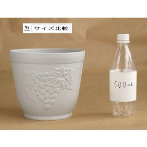 植木鉢 ビオラ丸深 ホワイト 直径19.5×高...の詳細画像1