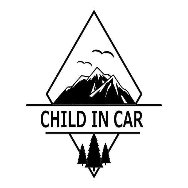 チャイルドインカー カッティング シール CHILD IN CAR 子供 子供が乗っています 木 お...