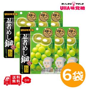 忍者めし鋼 マスカット味 45g×6袋 UHA味覚糖 ハードグミ にんじゃめし はがね グミ キャンディ お菓子 おやつ 人気 まとめ買い ハード食感　子供会 こども 景品｜蛙屋本舗 かわずやほんぽ