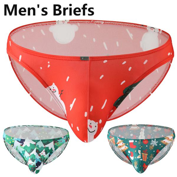 ビキニ パンツ クリスマス ツリー柄 ブリーフ 下着 男性用 メンズ ブリーフショーツ セクシー 下...