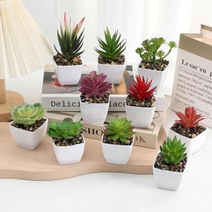 フェイクグリーン 人工観葉植物 多肉植物 鉢植...の詳細画像3