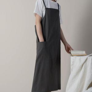 撥水加工コットン エプロン おしゃれ ロング ...の詳細画像1
