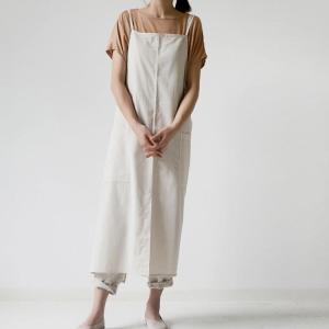撥水加工コットン エプロン おしゃれ ロング ...の詳細画像2