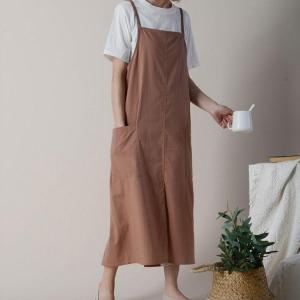 撥水加工コットン エプロン おしゃれ ロング ...の詳細画像3