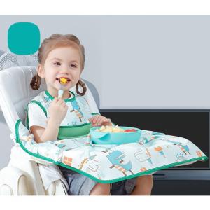 子供用 お食事エプロン テーブルクロス一体型 スタイ よだれかけ ベビーエプロン お食事スタイ 食べこぼし 離乳食 掴み食べ 可愛い 洗える 軽量 撥