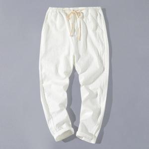 綿麻パンツ 9分丈 メンズ ボトムス リネンパ...の詳細画像1