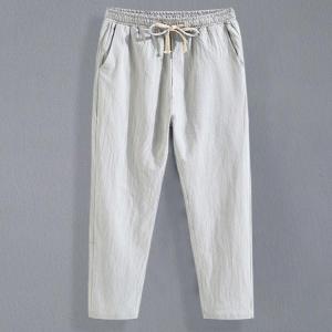 綿麻パンツ 9分丈 メンズ ボトムス リネンパ...の詳細画像3