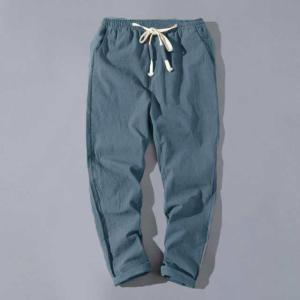 綿麻パンツ 9分丈 メンズ ボトムス リネンパ...の詳細画像4