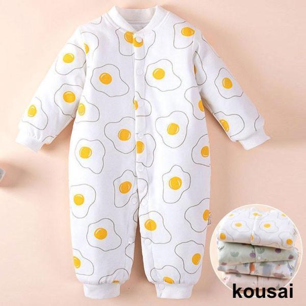 長袖 ロンパース 防寒着 つなぎ 秋冬 新生児 幼児    中綿 カバーオール 女の子 男の子 ジャ...