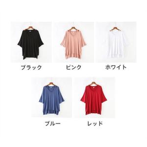 Tシャツ レディース 半袖 トップス カットソ...の詳細画像1