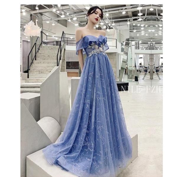 ロング丈ドレス パーティードレス ウエディングドレス 高級 結婚式ワンピース フォーマルドレス お呼...