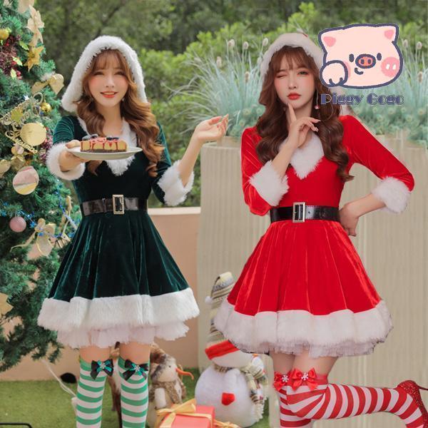 サンタ コスプレ レディース ポンチョ付き サンタクロース フレアスカート クリスマス コスチューム...
