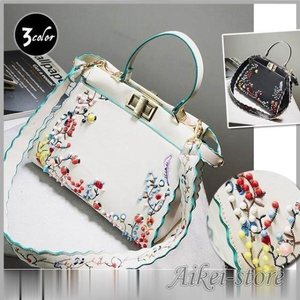 ショルダーバッグ バッグ ハンドスバッグ 刺繍 スタッズ カラフル お洒落 個性的 レディース