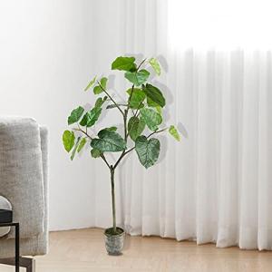 新型人工観葉植物 光触媒 おしゃれインテリア グリーンフィカス ウンベラータ 120cmフェイクグリーン 簡単世話いらず 水やり不要 中型 大型 イン