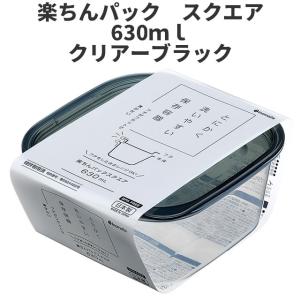 スクエア630ml　クリア-ブラック  保存容器 プラスチック製密閉容器 サイズ：13.8 × 15.1 × 6.8H（630ml）  楽ちんパック　日本製｜kazemachi