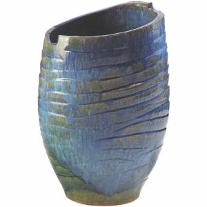 白窯変変形花器 16号 （信楽焼・花瓶・花入れ・花器・壺・壷・水盤・H 