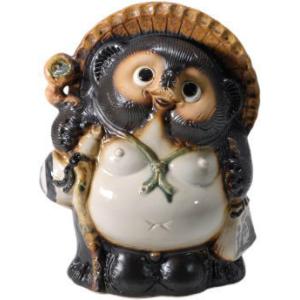 信楽焼 福熊手狸 開運たぬきの置物 縁起物 伝統 狸 信楽焼 20号古信楽風福狸 たぬき タヌキ 開運 縁起物 可愛い