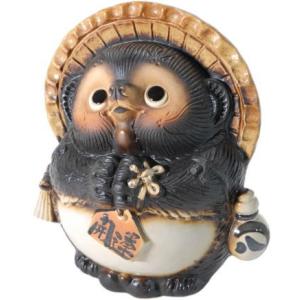 お願い狸オス 7号（信楽焼 陶器 たぬき タヌキ 置物 B083-05）