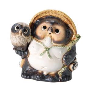 在庫処分 たぬきの置物 陶器 狸 商売繁盛の縁起物 Raccoon dog