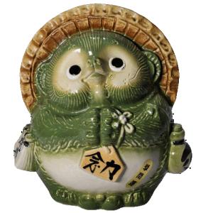 風水たぬき 黒 （大） 厄除け （信楽焼・たぬき・オブジェ・置物・風水