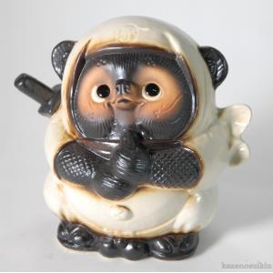 信楽焼 ビリケン狸(黒) BIRIKENN ビリケン様 たぬき タヌキ 狸 開運