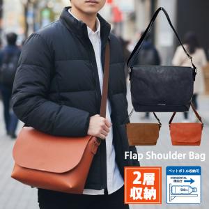 ショルダーバッグ メンズ 軽量 大容量 小さい 小型 軽い カバン 肩掛け 鞄 革 レザー調 フラップ おしゃれ シンプル ブランド 安い ビジネス 横型 ボディバッグ