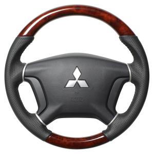 【haru】新品　前期デリカD5純正ウッド&レザーステアリング デリカD:5 CV1W, CV2W, CV5W 前期型用 レアル ステアリング オリジナル