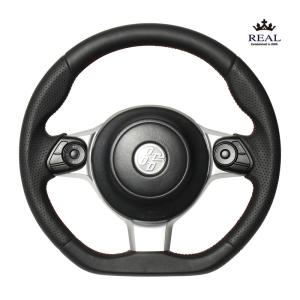 REAL（レアル） ステアリングハンドル オールレザー レッド×ブラック