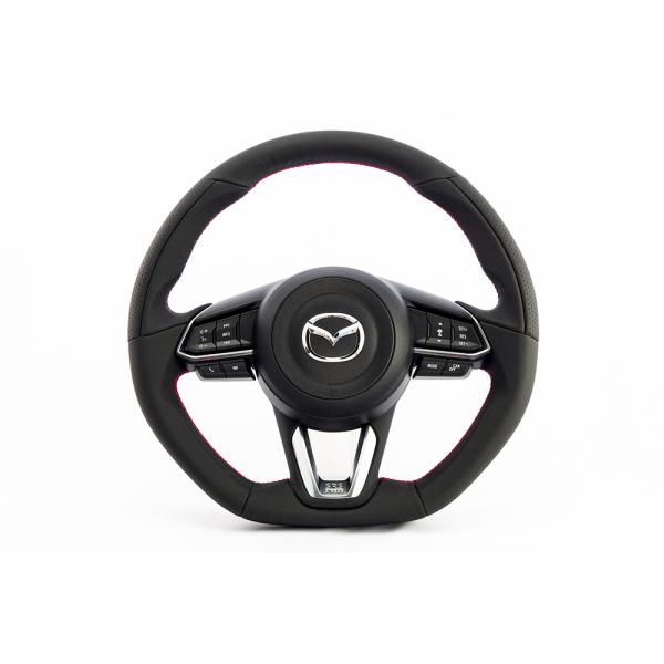 CX-8　KG5P, KG2P (KG系)用 ケンスタイル ステアリング オールブラックレザー (レ...