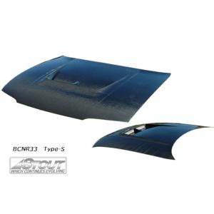 【 スカイライン GT-R　BCNR33 用 】 STOUT エアロボンネット Type-S (平織...