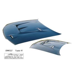 【 スカイライン GT-R　BNR32 用 】 STOUT エアロボンネット Type-R (綾織り...