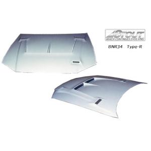【 スカイライン GT-R　BNR34 用 】 STOUT エアロボンネット Type-R (FRP...