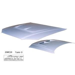 【 スカイライン GT-R　BNR34 用 】 STOUT エアロボンネット Type-S (FRP...