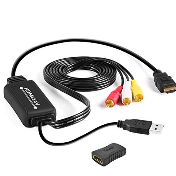 Iseebiz HDMIをコンポジットへ変換 ・車載用対応 HDMI to RCA/AV/コンポジッ...