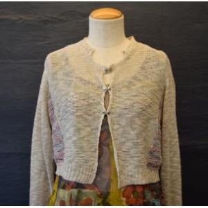 センソユニコ　Dw2R　カーディガン　はおり　オフホワイト　ベージュ　ショート丈　麻　美品　新古品　...