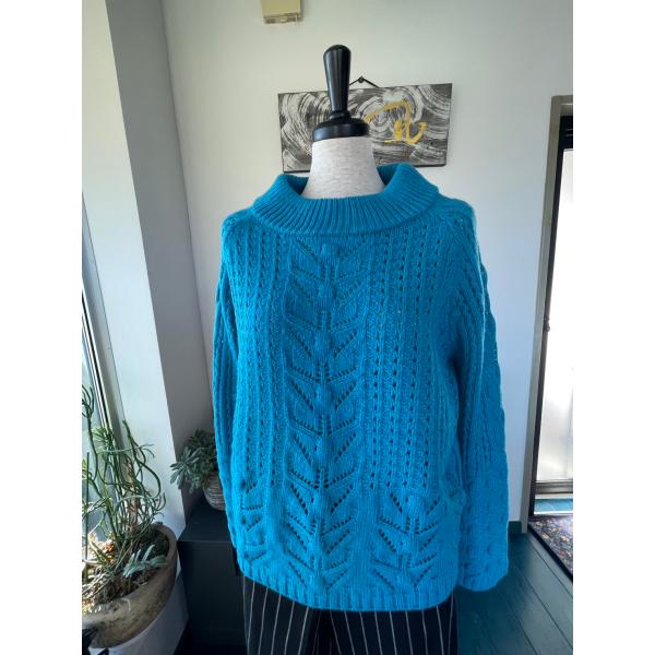 セモア　中古　レディース　トップス　ニット　長袖　スカイブルー　美品　