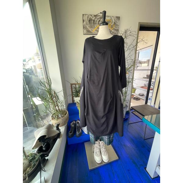 センソユニコ　ポワンリーニュ　センソ　中古　リサイクル　レディース　ワンピース　黒　九分袖　美品　