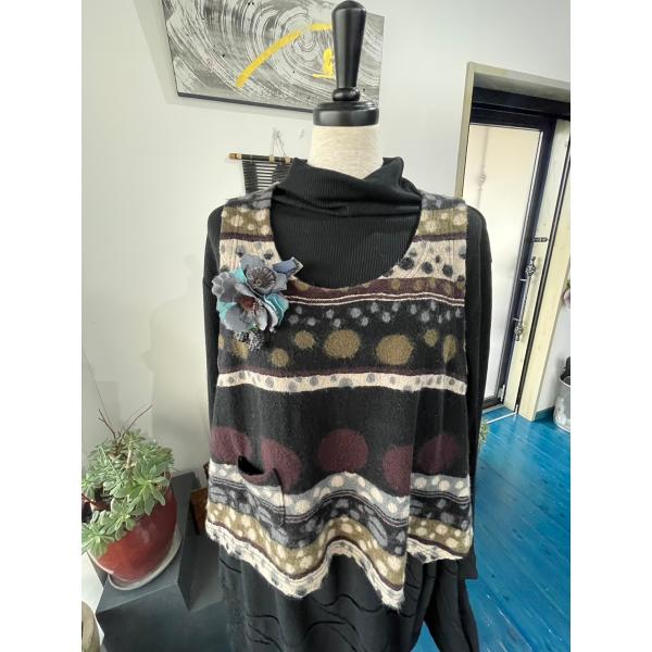 パルティクラール　中古　レディース　トップス　ニット　ベスト　ボーダー　ドット　美品　