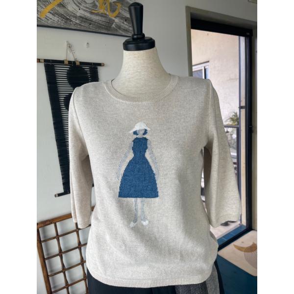 アティーヴォ　Lover‘s　Birthday　中古　レディース　トップス　ニット　綿　五分袖　ベー...