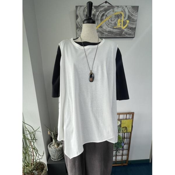 HARRISS GRACE　中古　レディース　トップス　カットソー　ノースリーブ　後ろストライプ　美...